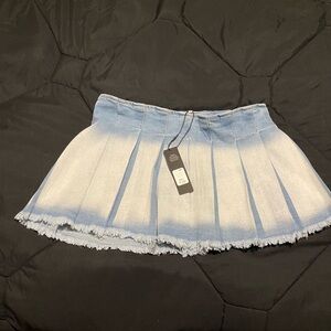 Fashion Nova Gradient Denim Mini Skirt